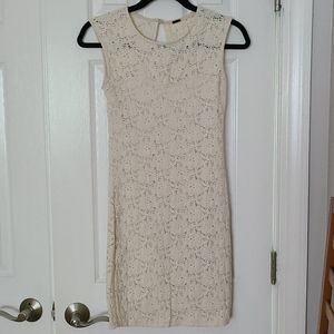 Poof cream lace dress